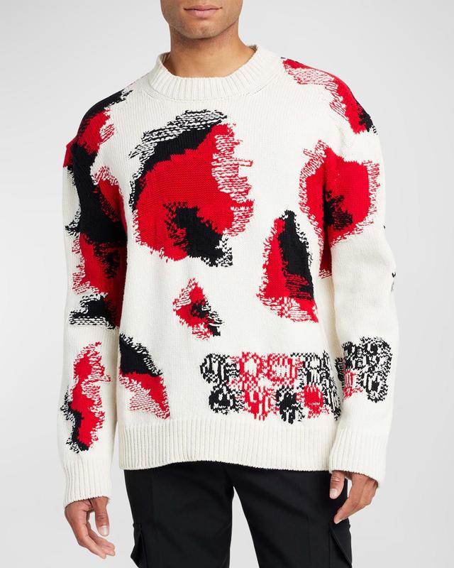 Mens Obscured Flower Intarsia Sweater Product Image