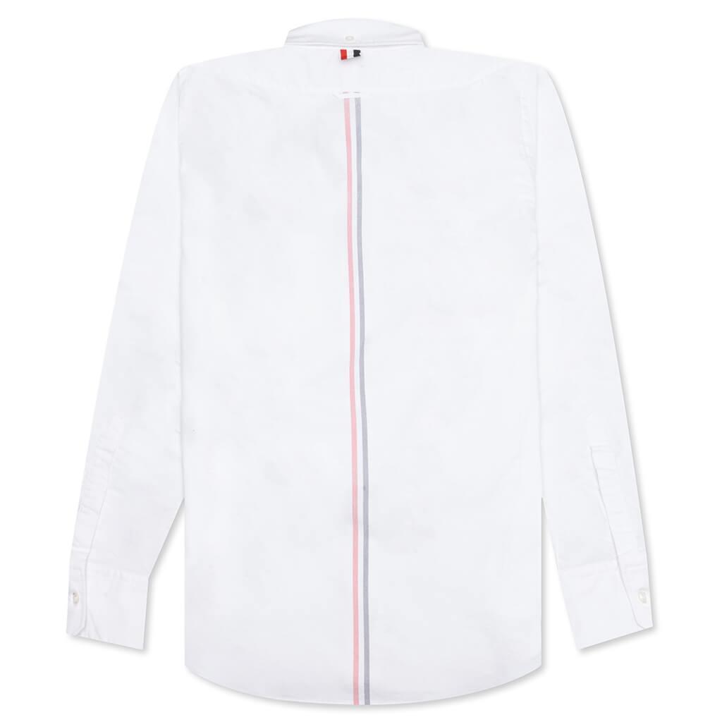 Solid Oxford Straight Fit Button Down L/S Shirt - White Male Product Image