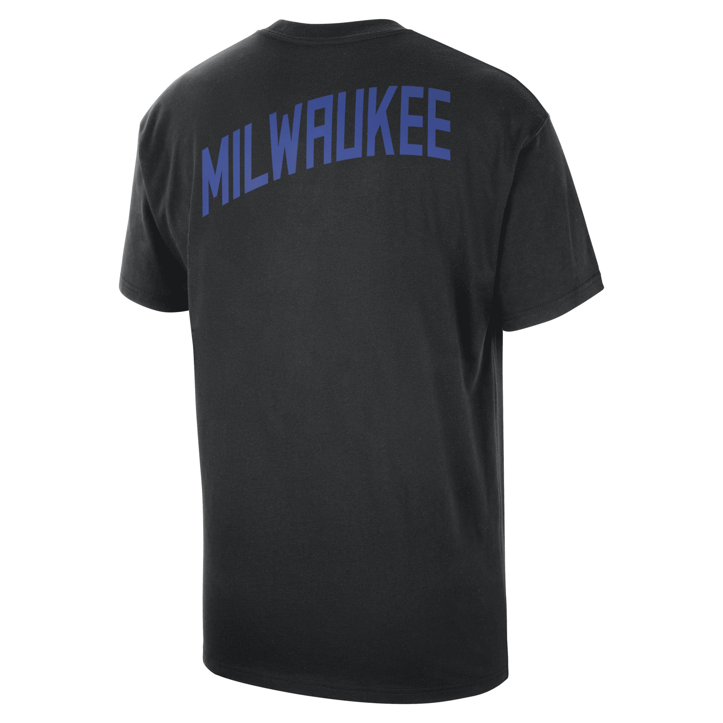 Mens Nike Black Milwaukee Bucks 2023/24 City Edition Courtside Max90 T-shirt Product Image