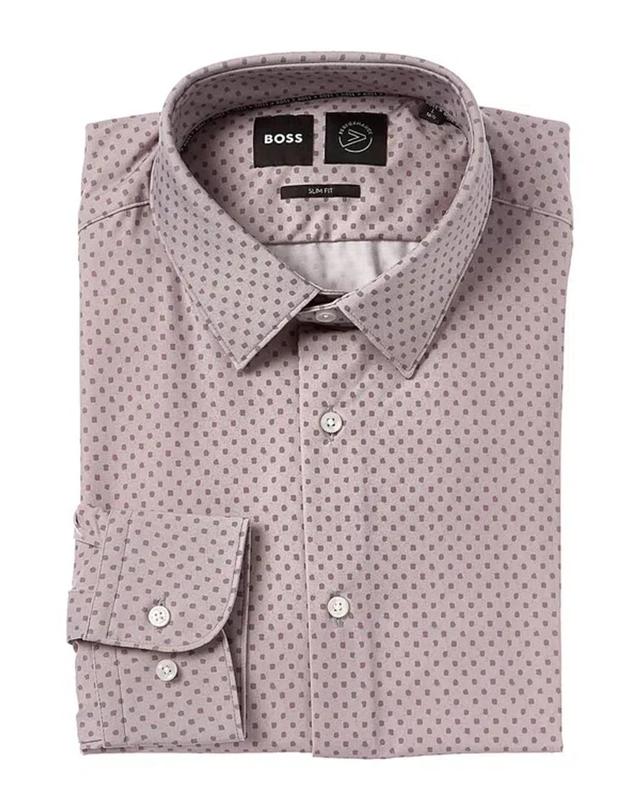 Boss  Slim Fit Dress Shirt In Silver Product Image