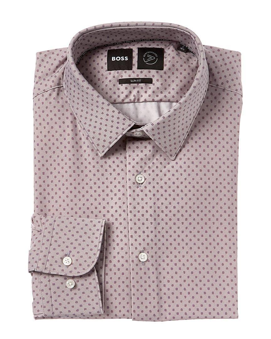 Boss  Slim Fit Dress Shirt In Silver Product Image