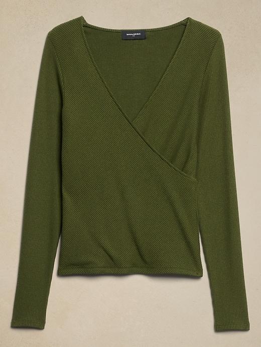 Cozy Ribbed Vee-Neck Top Product Image