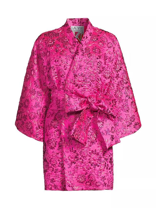 Floral Brocade​ Wrap Minidress Product Image