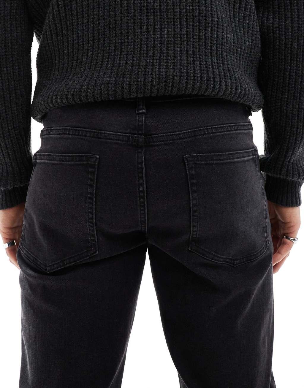 ASOS DESIGN Essential stretch slim jeans in washed black Product Image