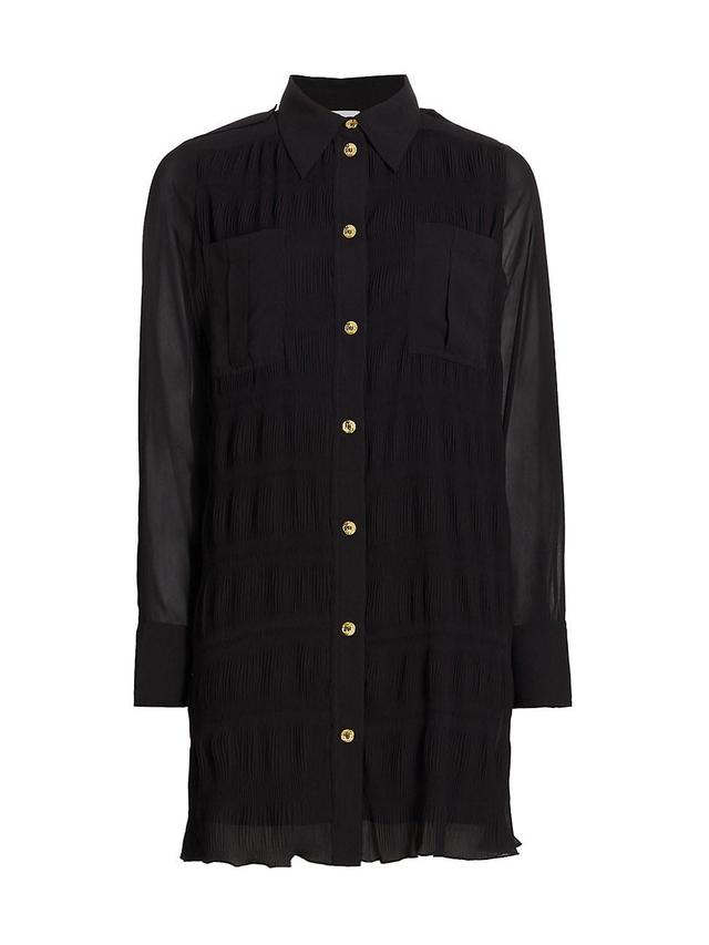 Womens Pleated Georgette Shirtdress Product Image