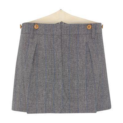 Pleated Skirt With Leather Belt In Grey product image