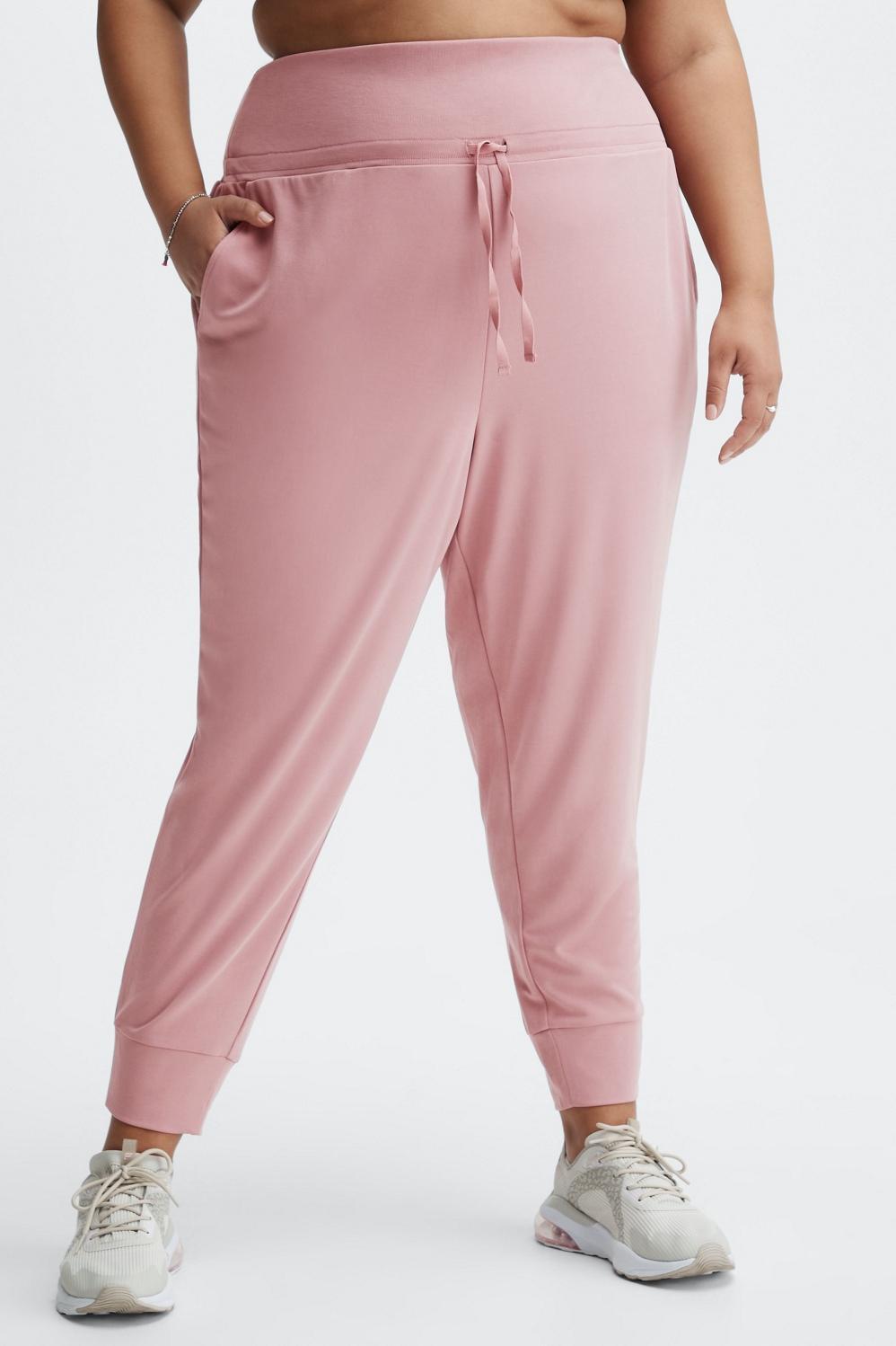 Fabletics Eco Sleek Knit Drawstring Pant Womens pink Size S Product Image