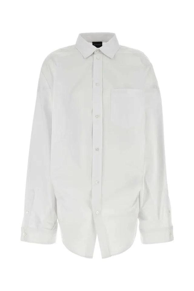 BALENCIAGA Oversized Poplin Shirt For Women In White Product Image