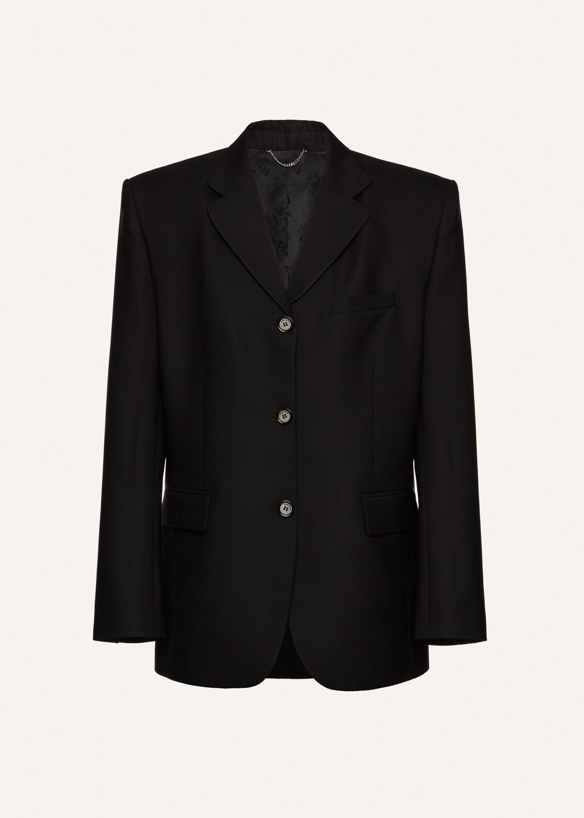 Boxy oversized blazer in black Product Image