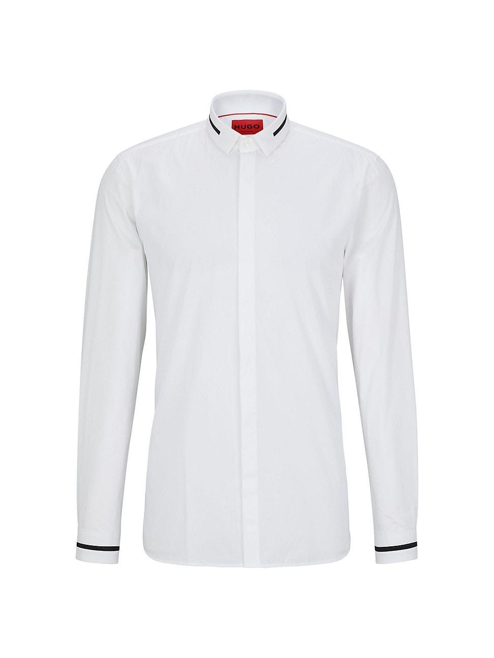 Mens Extra-Slim-Fit Shirt In Cotton With Contrast Inserts Product Image