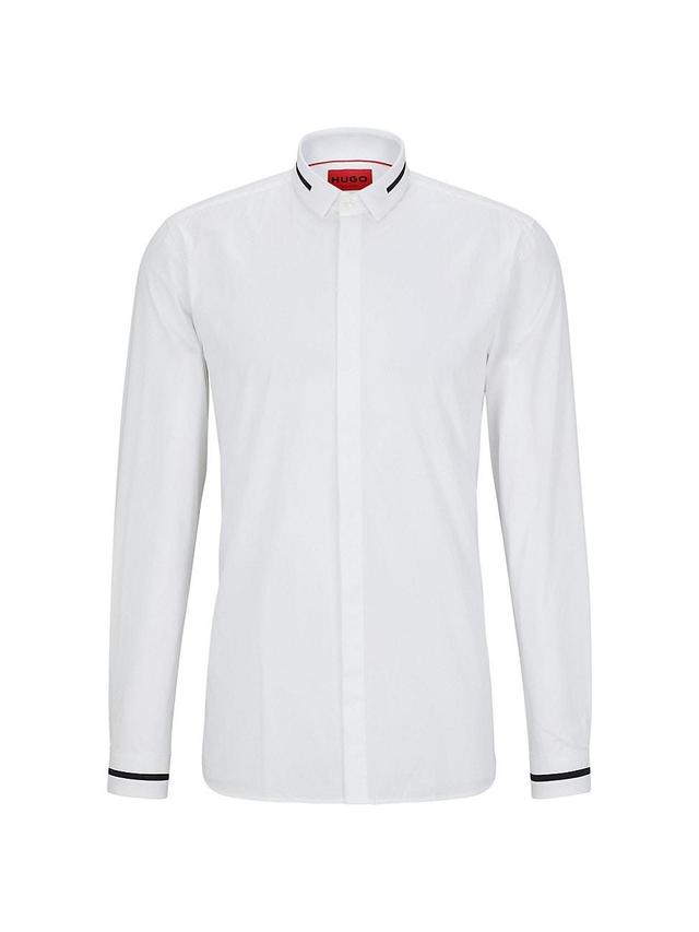 Mens Extra-Slim-Fit Shirt In Cotton With Contrast Inserts Product Image