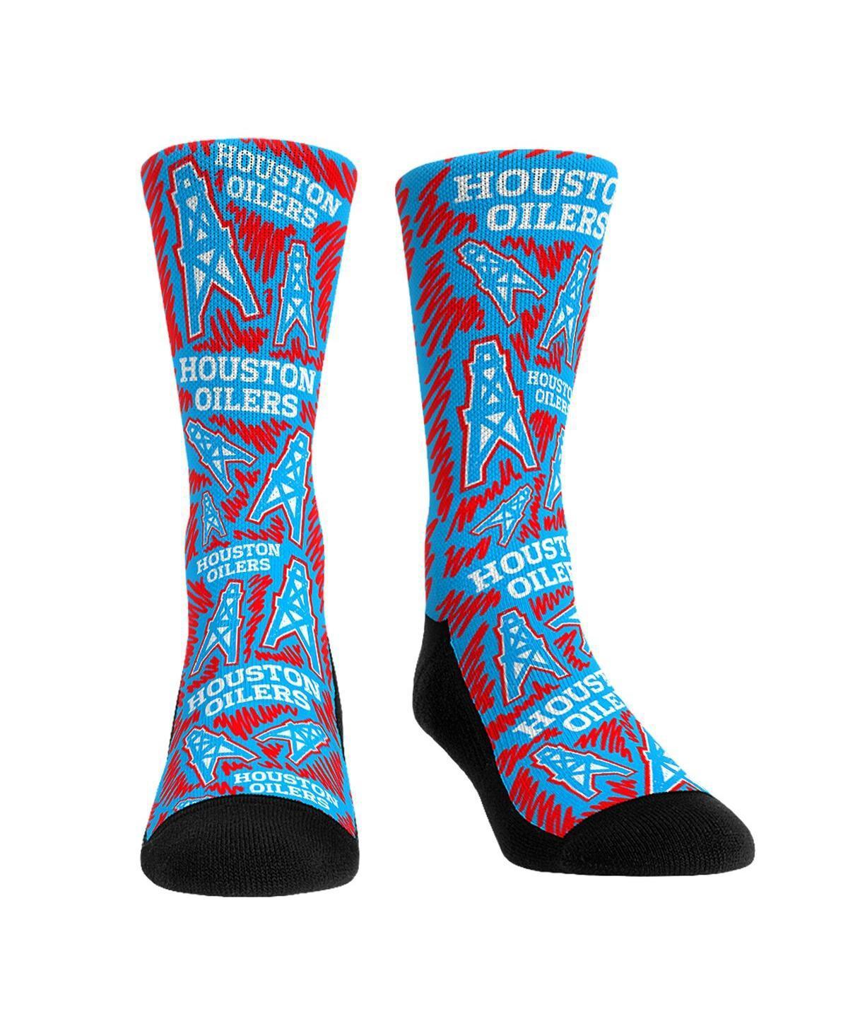 Rock Em Socks Houston Oilers Gridiron Classics Throwback Logo Sketch Crew Socks, Mens Product Image