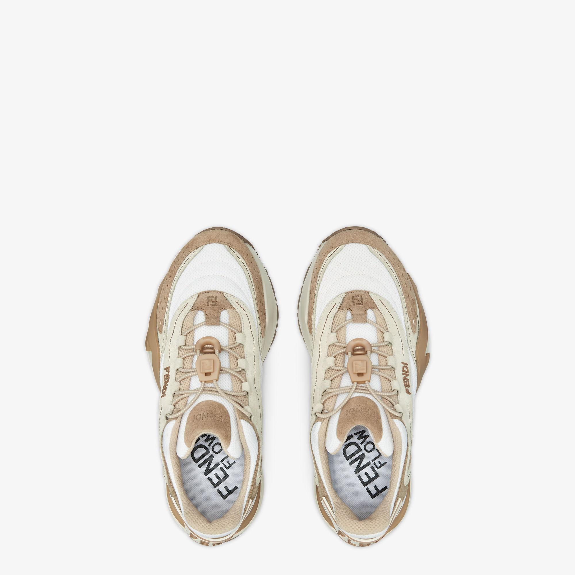 Fendi FlowBeige mesh and suede low tops Product Image