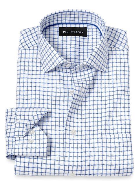 Comfort Stretch Non-Iron Check Dress Shirt - Cobalt Product Image