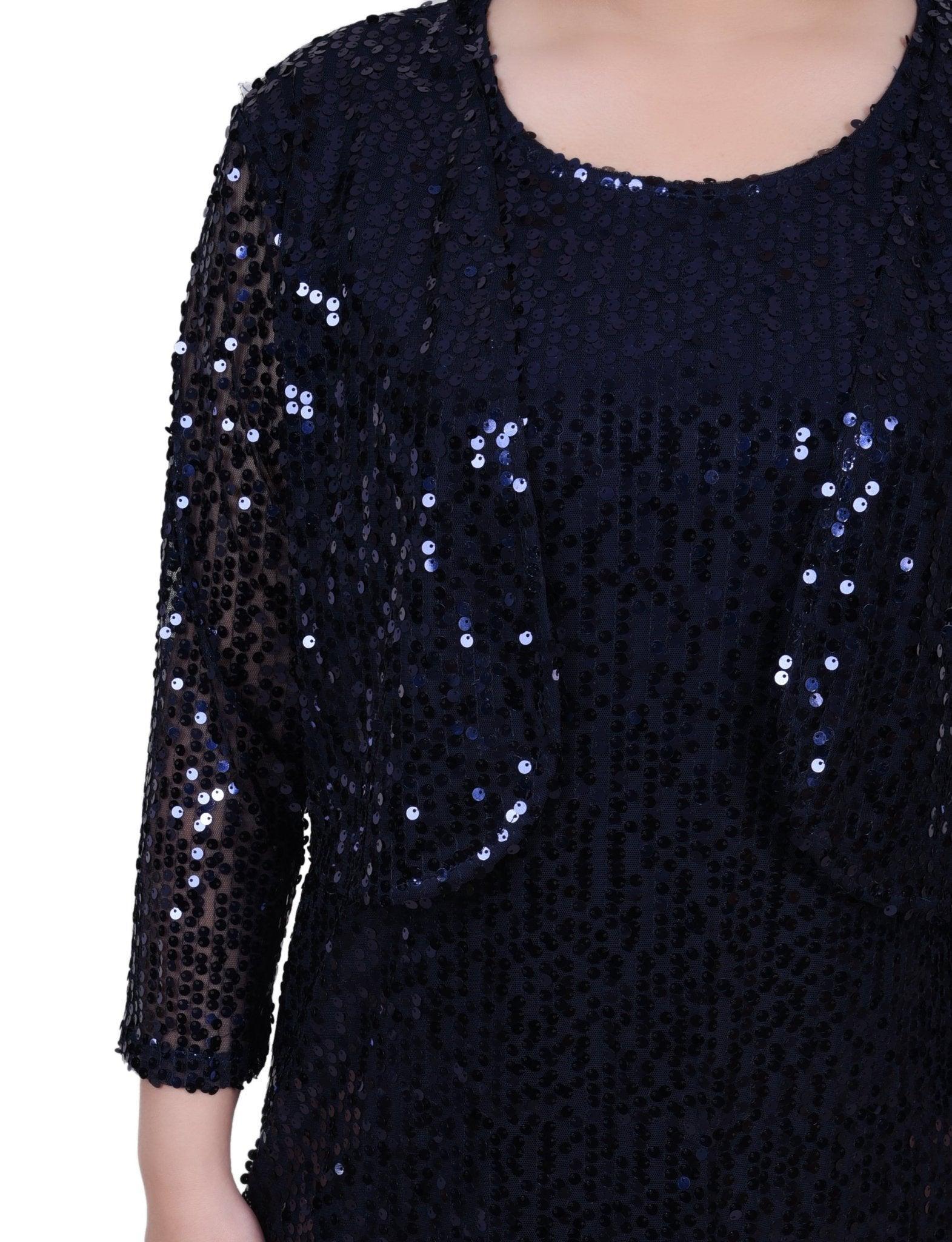 Sequined Bolero Jacket And Dress - Petite Product Image