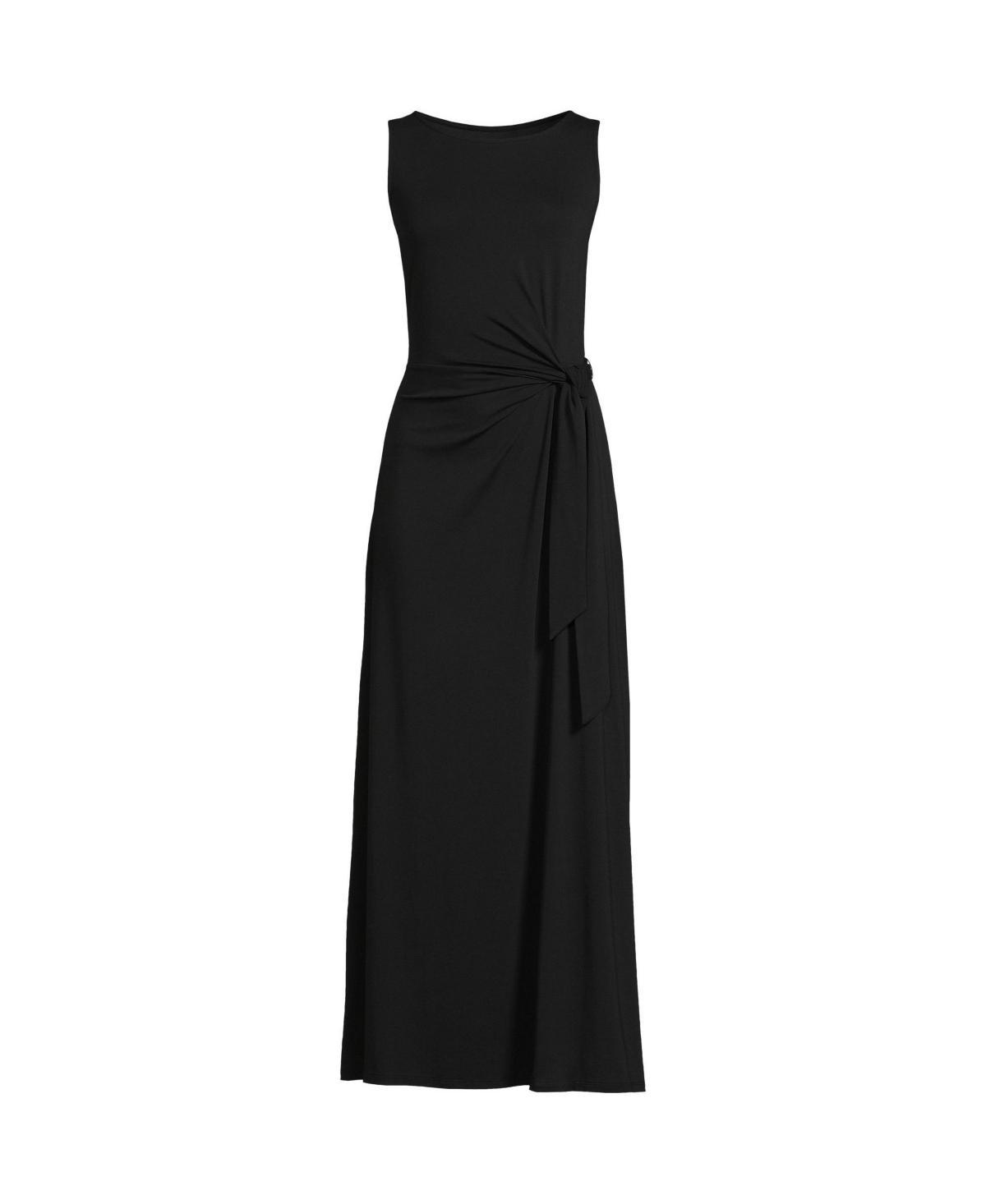 Lands End Womens Sleeveless Tie Waist Maxi Dress Product Image