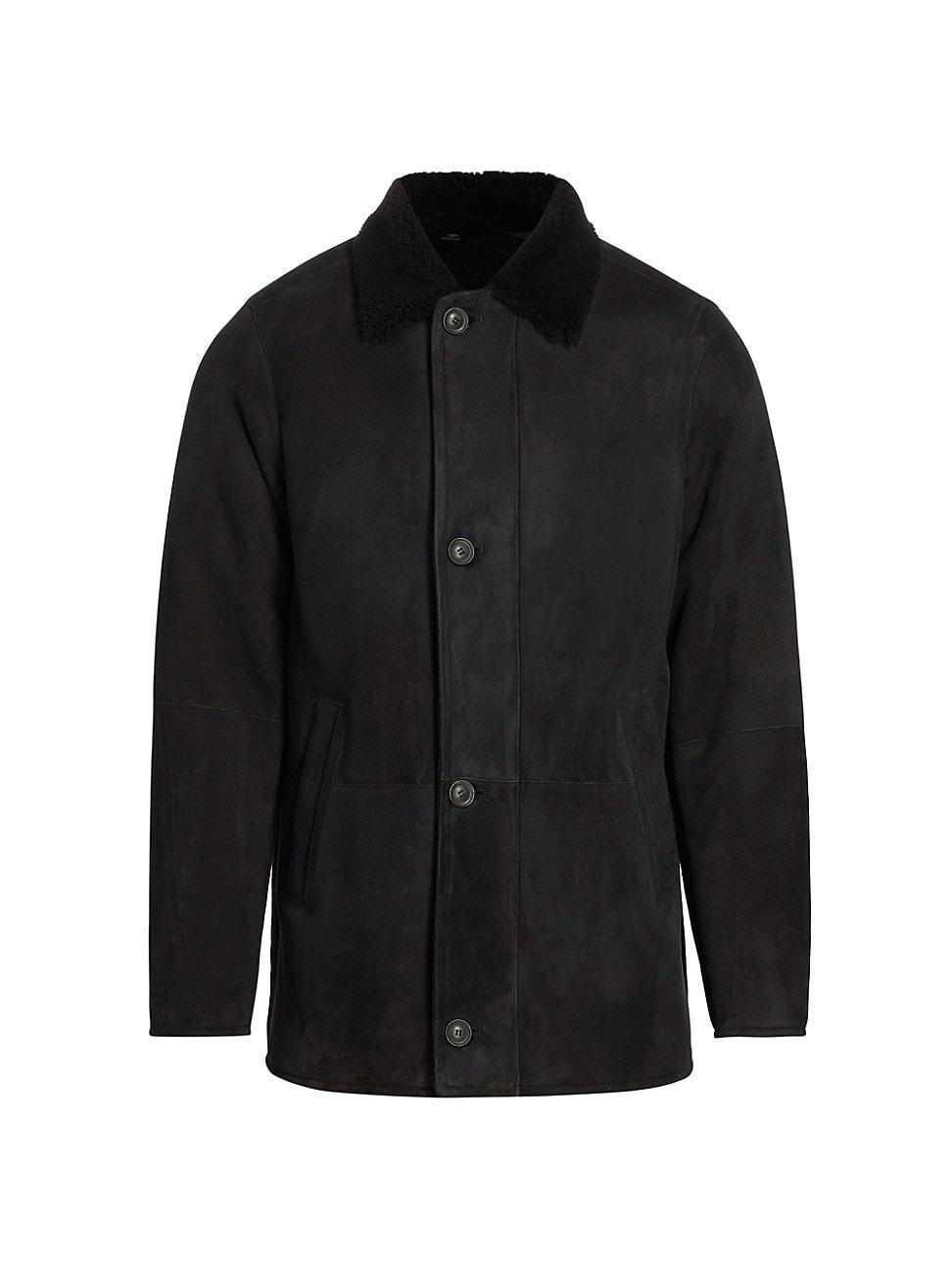 Mens COLLECTION Shearling Car Coat Product Image