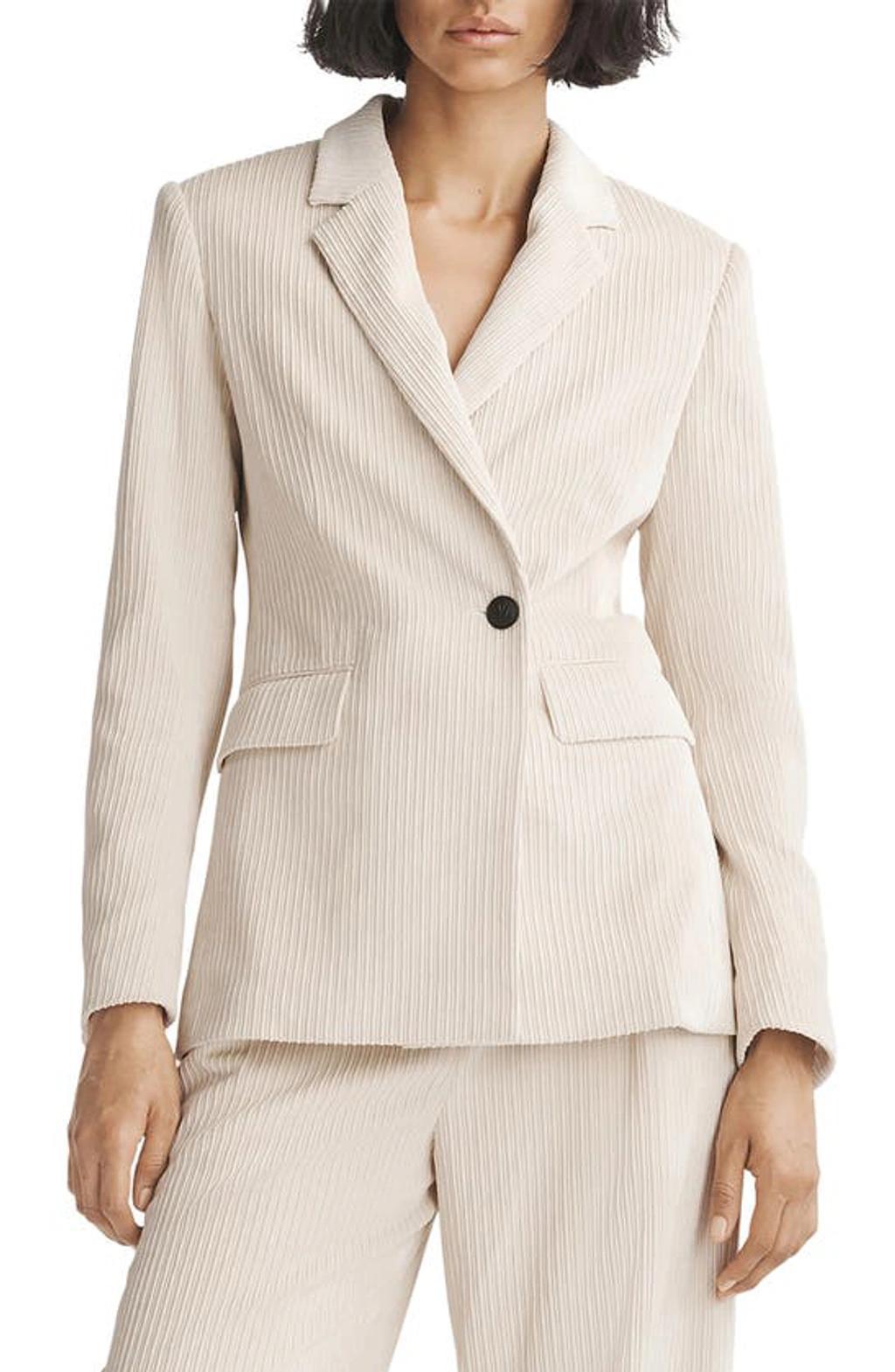 Tessa Corduroy Blazer In Ivory Product Image