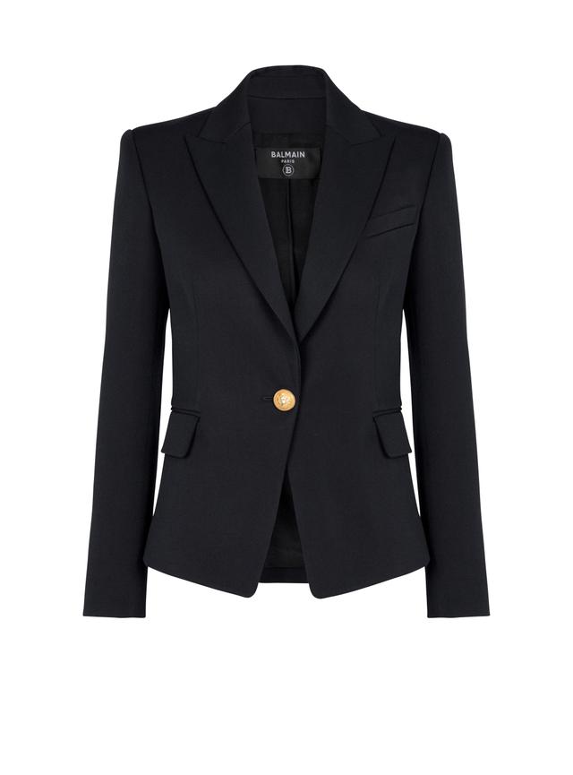 One-button wool blazer Product Image