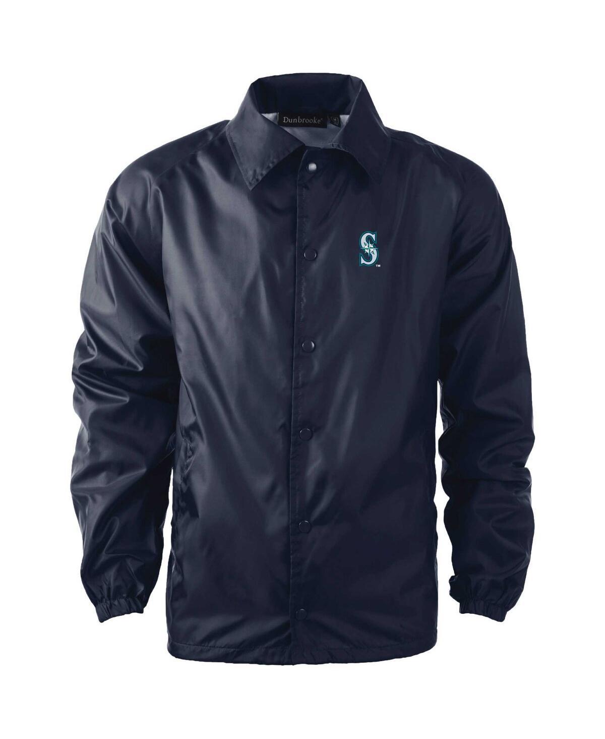 Mens Dunbrooke Seattle Mariners Coachs Raglan Full-Snap Windbreaker Jacket Blue Product Image