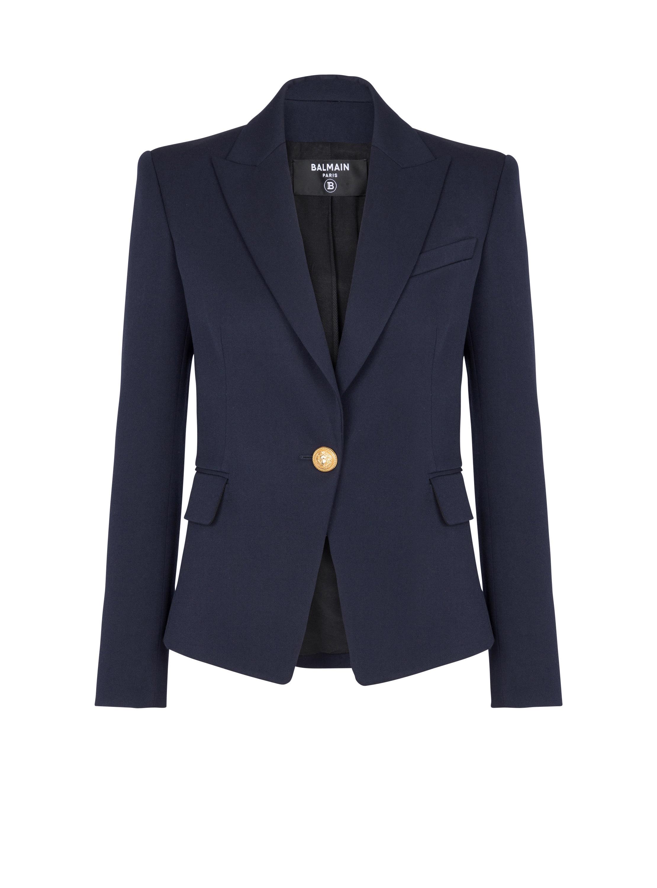 One-button wool blazer Product Image