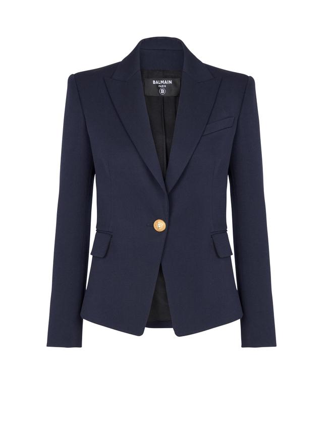 One-button wool blazer Product Image