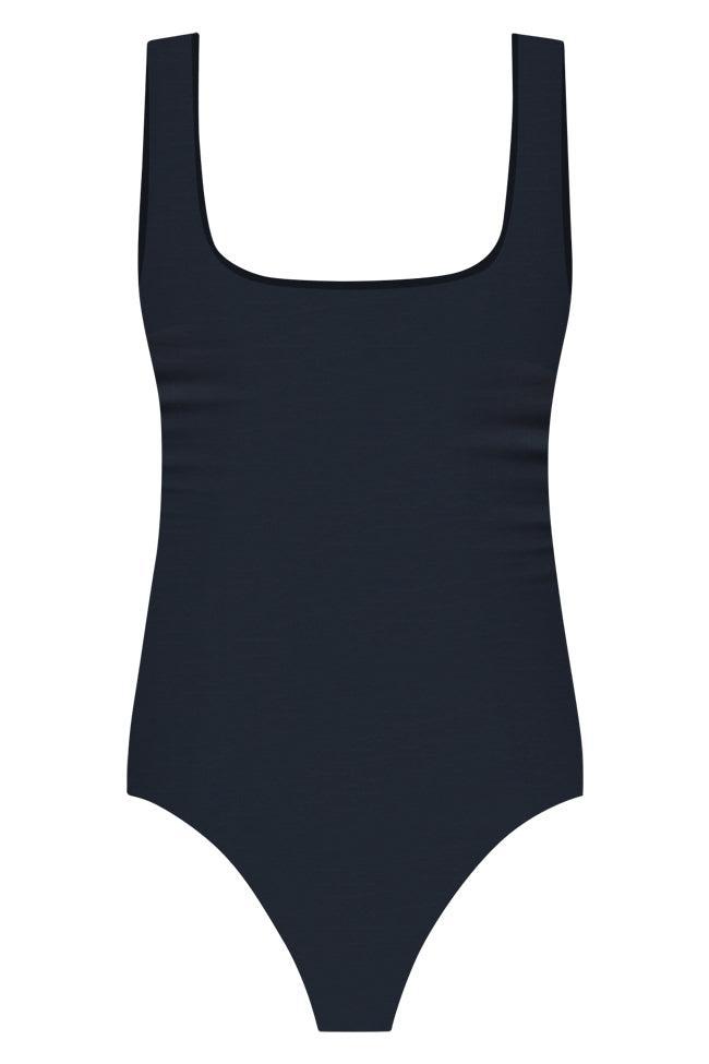 Basic Language Black Square Neck Bodysuit FINAL SALE Product Image