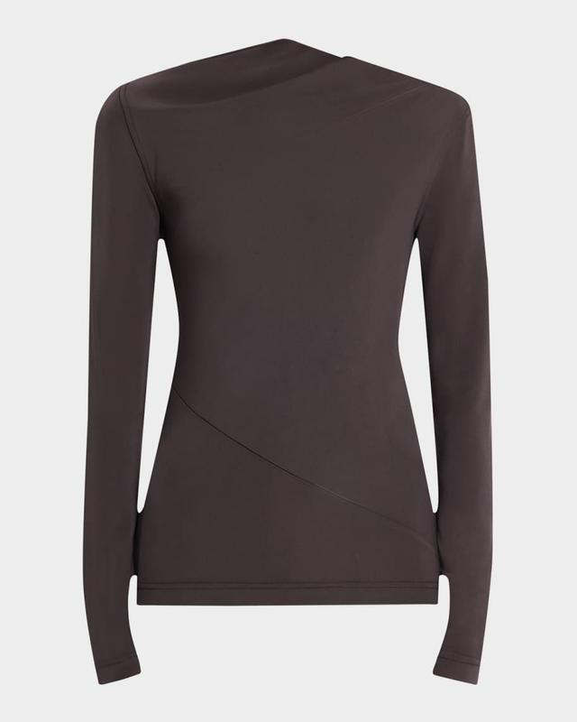 Draped Jersey Long-Sleeve Top Product Image