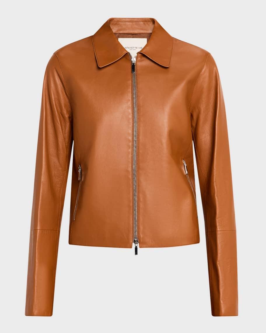 Zip-Front Leather Jacket product image