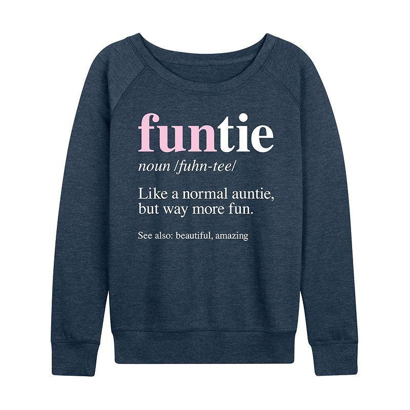 Womens Funtie Definition Lightweight French Terry Sweatshirt, Girls Heather Grey Product Image