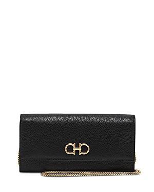 Gancino Flap Leather Wallet with Chain Strap Product Image