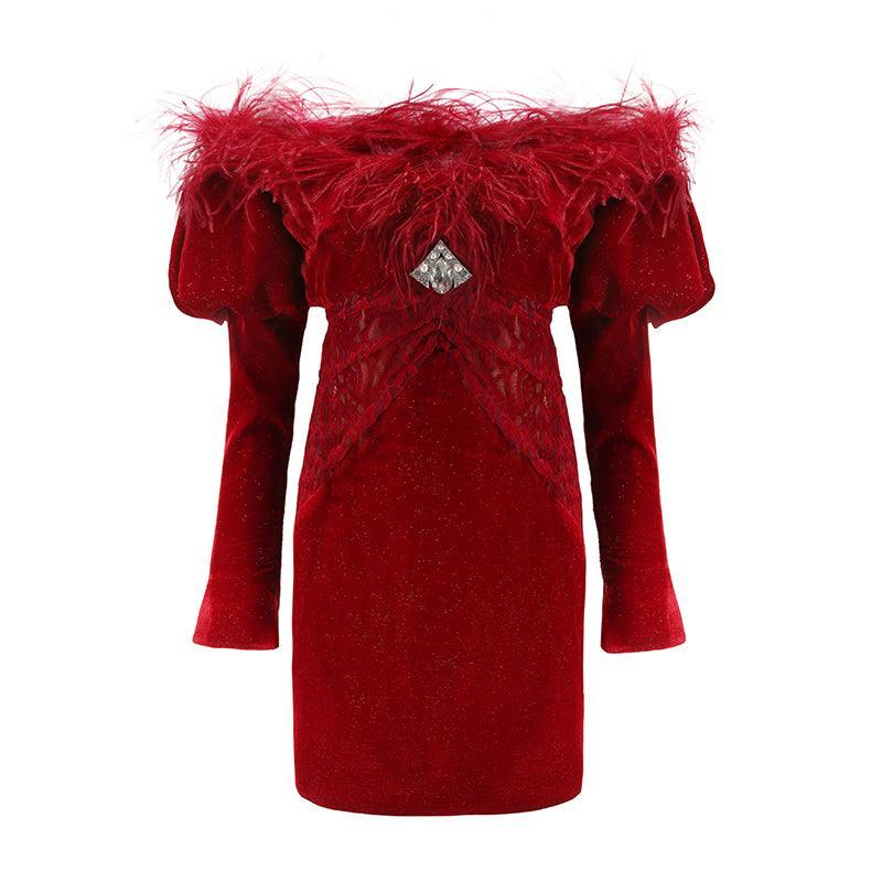 Eve Velvet Dress (Red) (Final Sale) Product Image