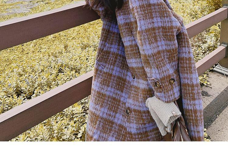 Plaid Maxi Single-Breasted Coat Product Image