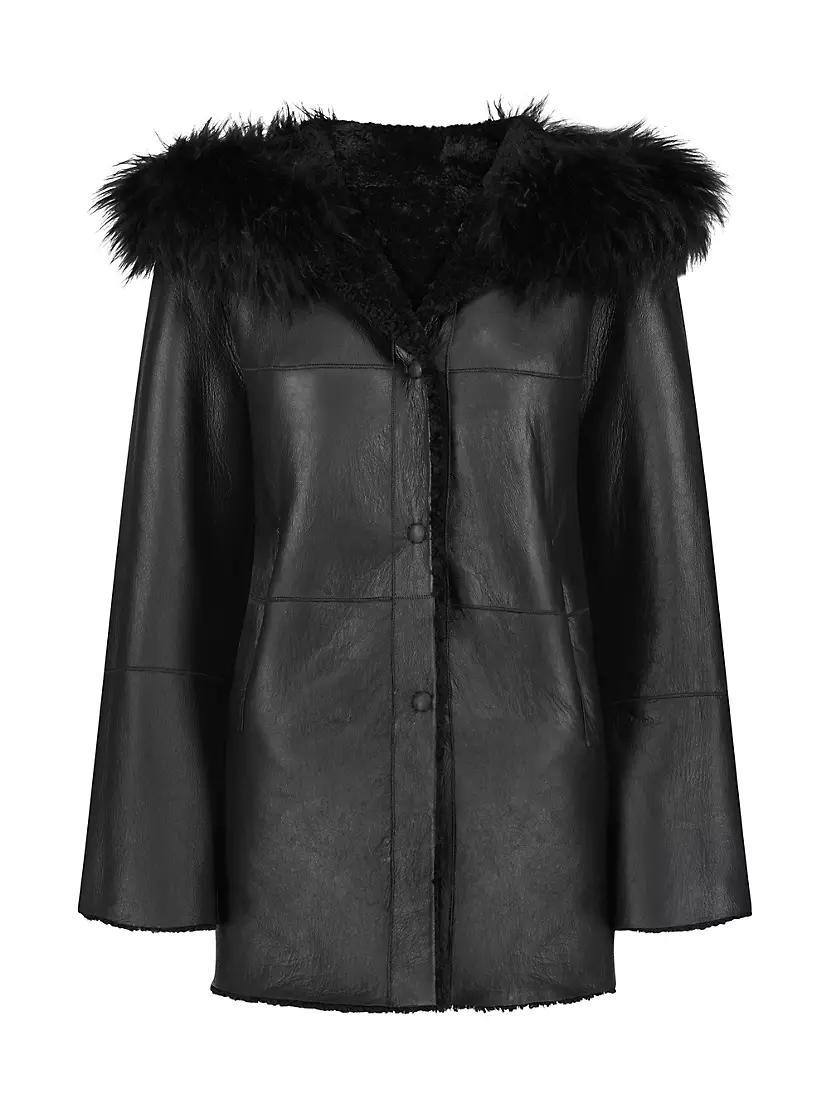 Womens Reversible Shearling Lamb Jacket Product Image