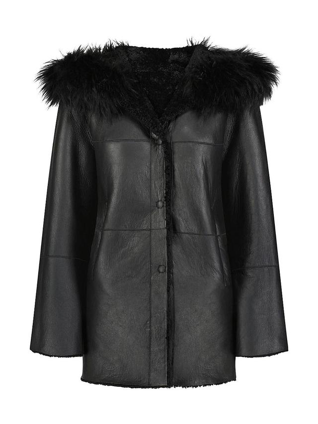 Womens Reversible Shearling Lamb Jacket Product Image