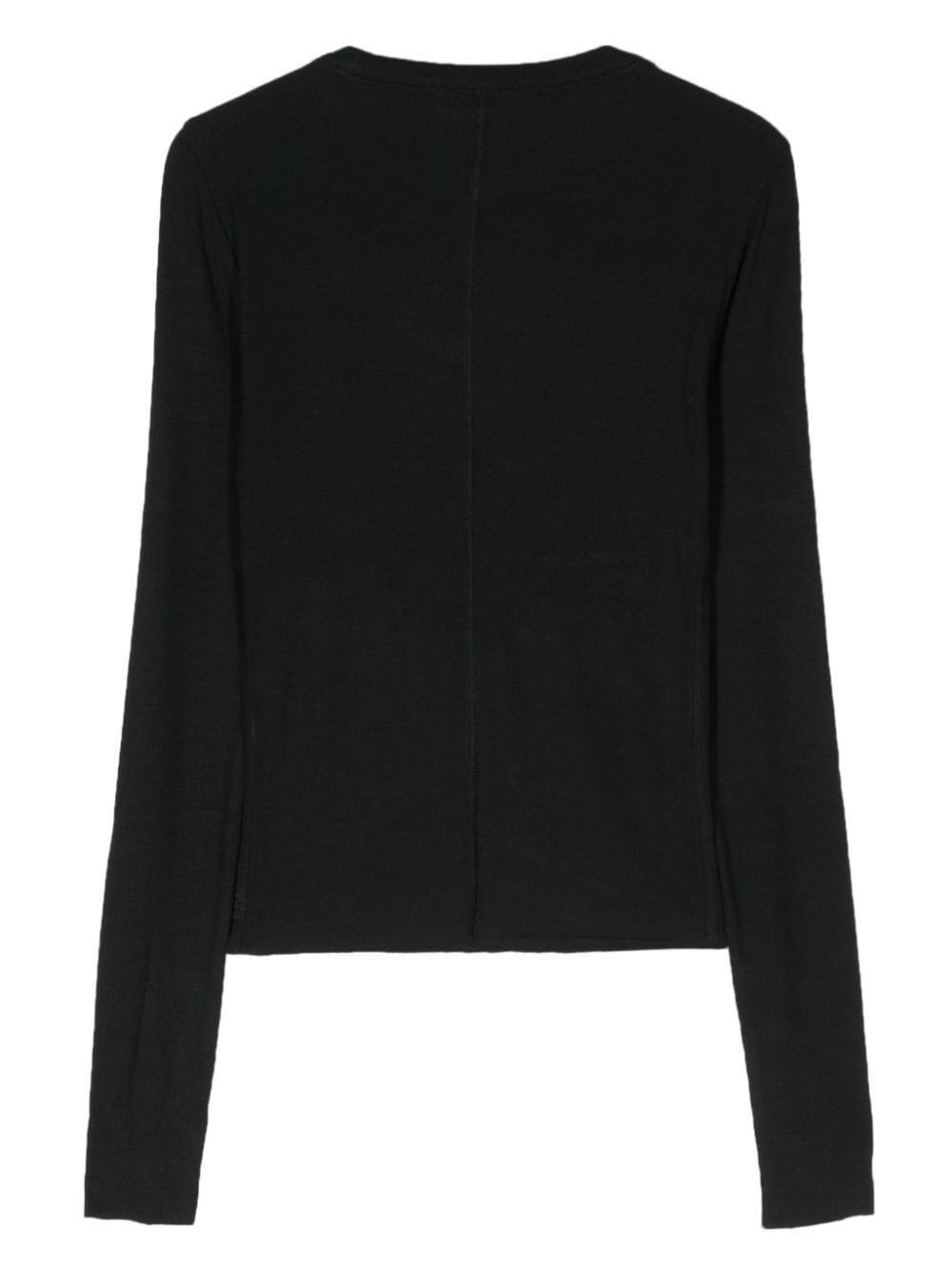 Crew-neck Long-sleeve Sweatshirt In Black Product Image