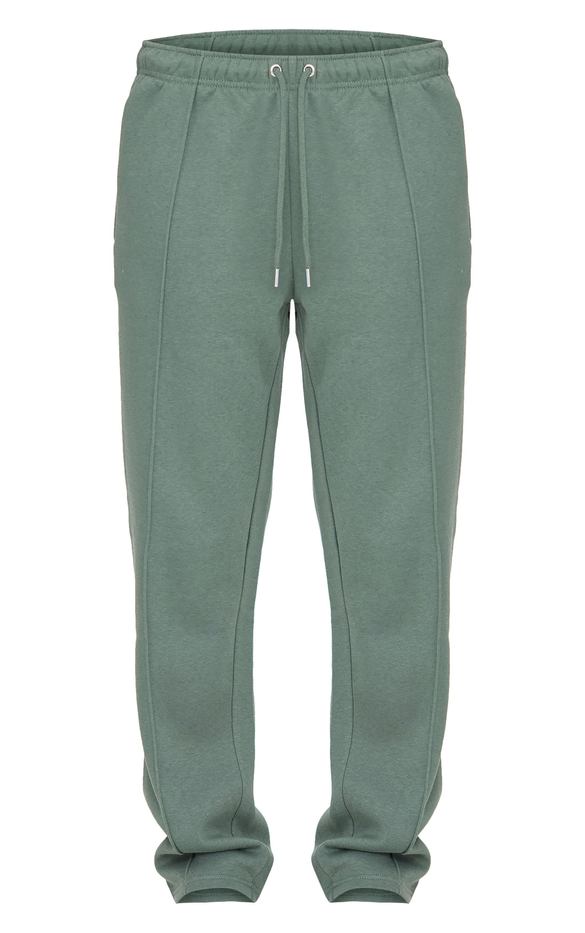 Olive Seam Detail Wide Leg Sweatpants product image