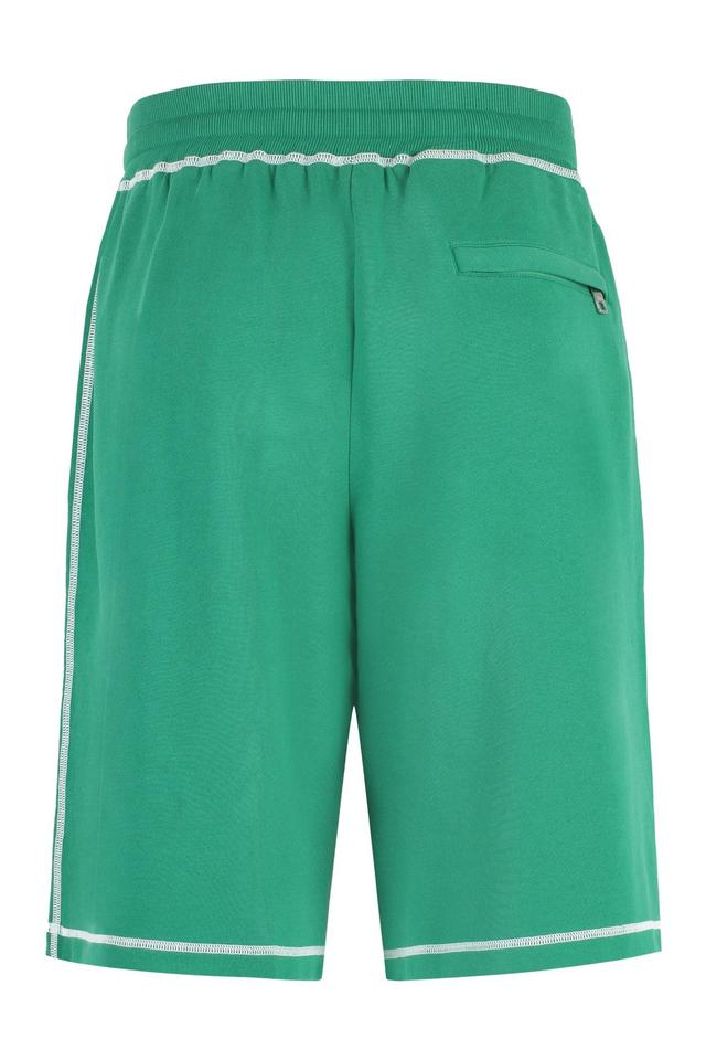 Cotton Bermuda Shorts In Green Product Image