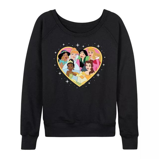 Disney Princess Womens Group Heart Lightweight French Terry Sweatshirt Product Image