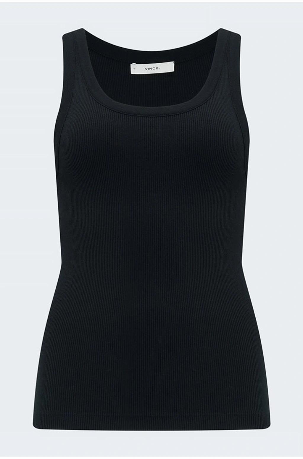 Scoop-neck Tank Top In Black Product Image