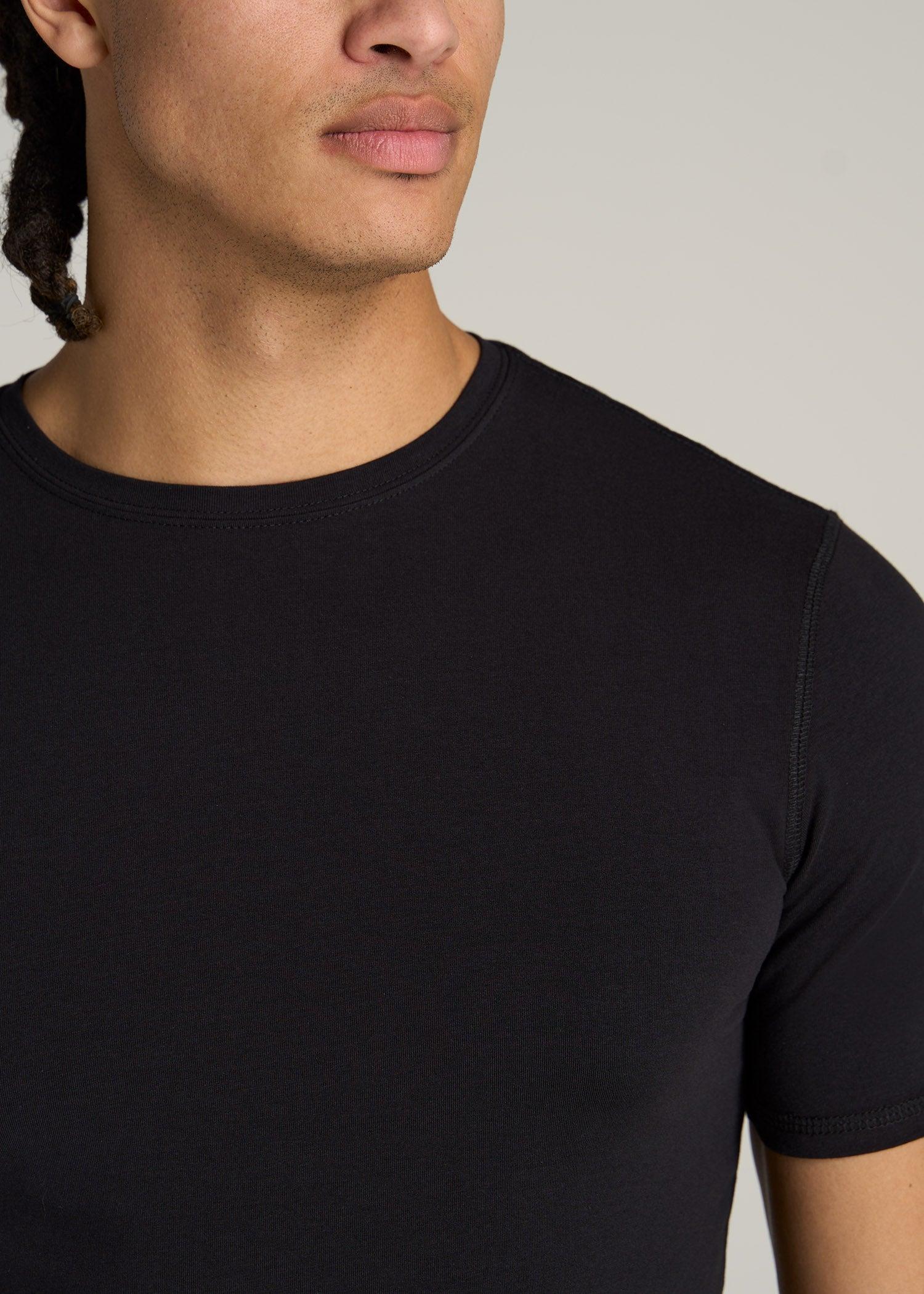 The Essential SLIM-FIT Crewneck Men's Tall Tees in Black Product Image