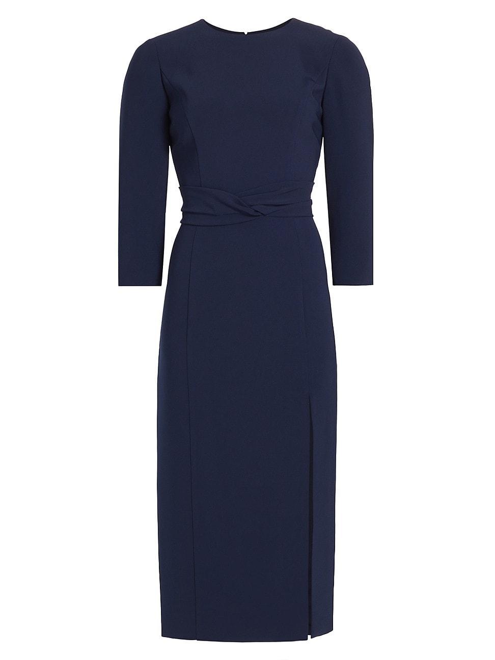 Womens Twisted Crepe Midi-Dress Product Image