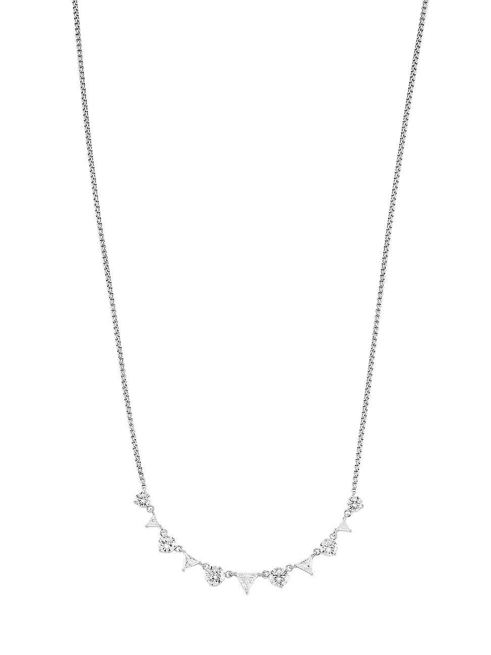 Womens Tivoli Plated Sterling Silver & Cubic Zirconia Necklace Product Image