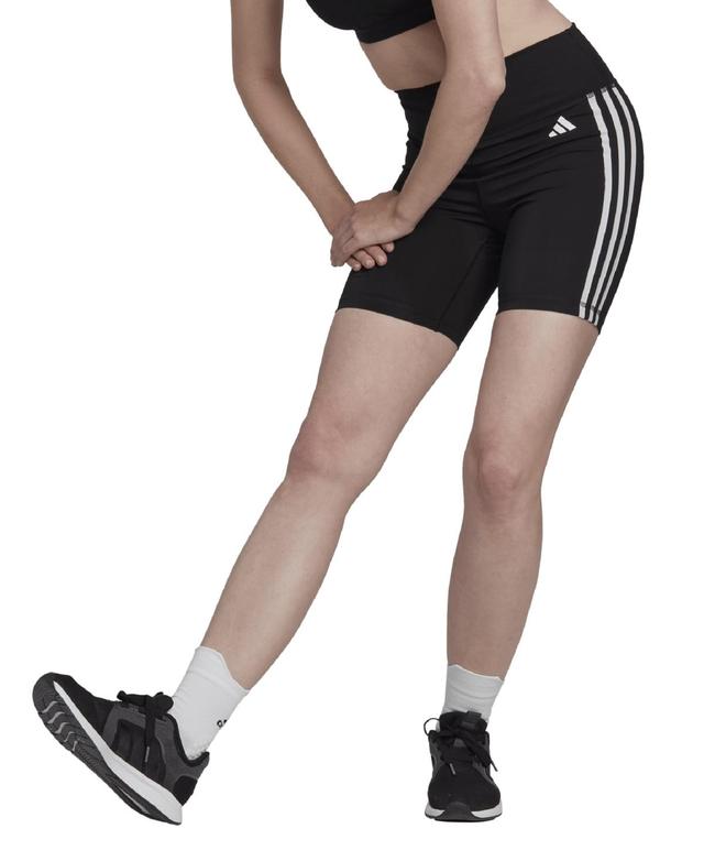 Adidas Women's adidas Training Essentials 3-Stripes High-Waisted Short Leggings - Size: S Product Image