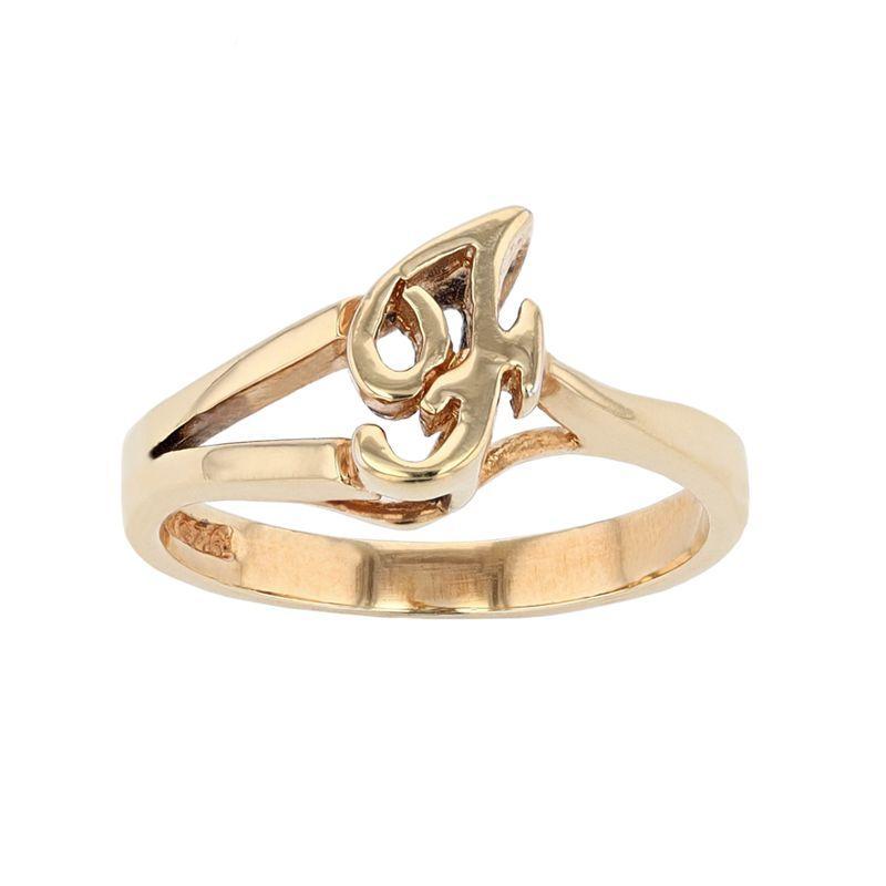 Traditions Jewelry Company 18k Gold Over Sterling Silver Initial Ring, Womens F Product Image