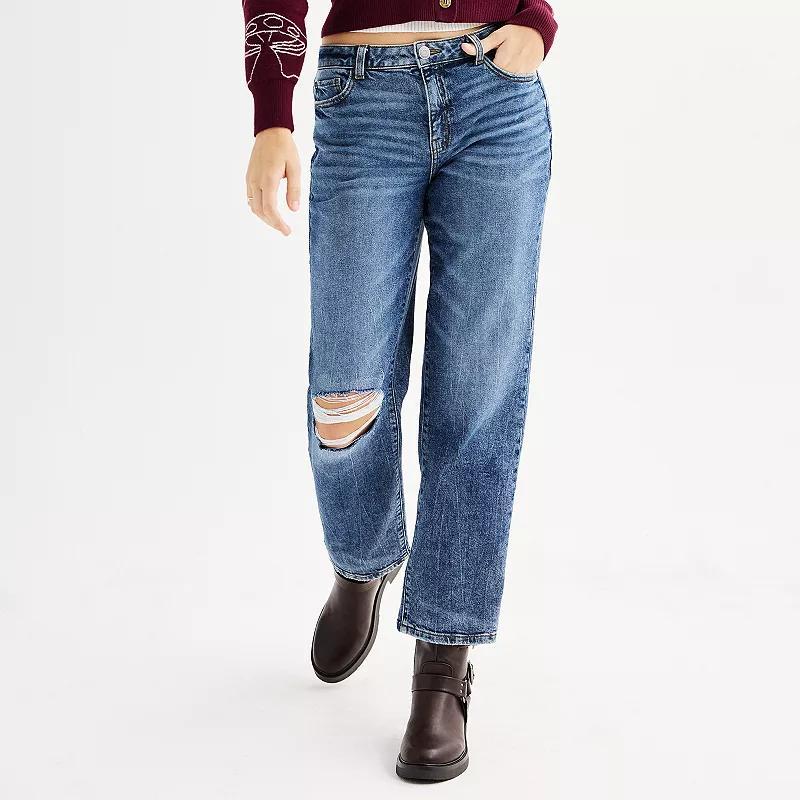 Juniors SO High-Rise 90s Straight Jeans, Womens Product Image