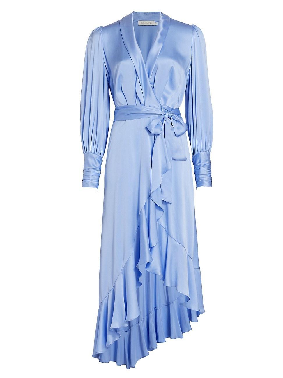 Womens Silk Wrap Midi-Dress Product Image