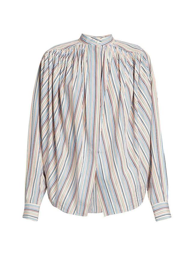 Womens Cotton Striped Vented Blouse Product Image