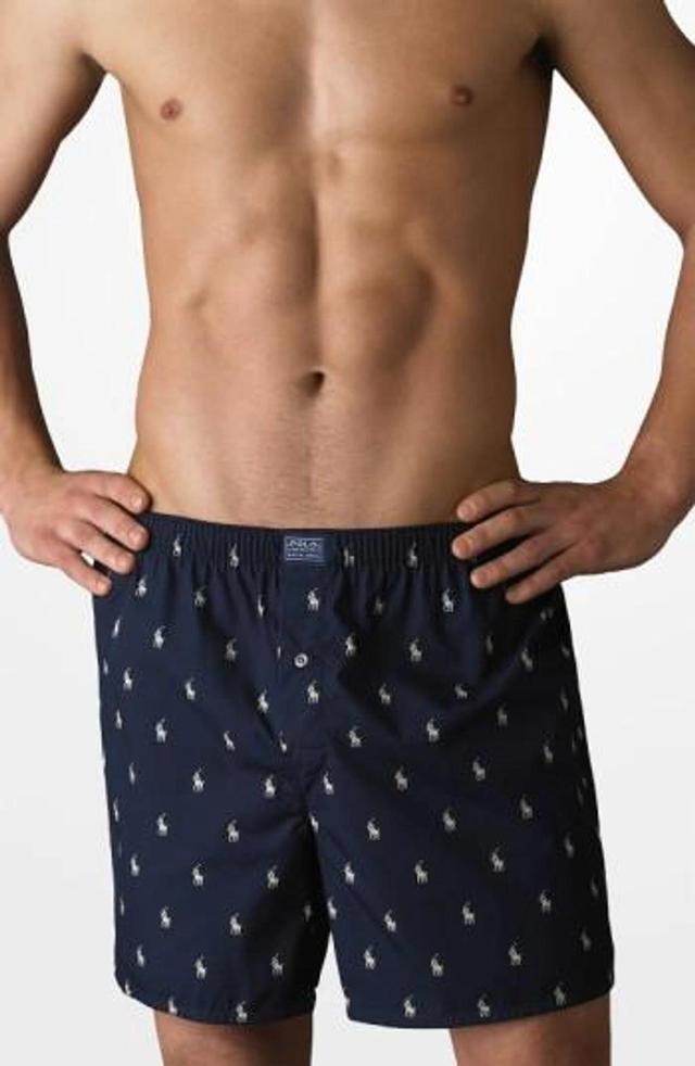 POLO RALPH LAUREN Men's Underwear, Allover Pony Woven Boxers In Navy Product Image