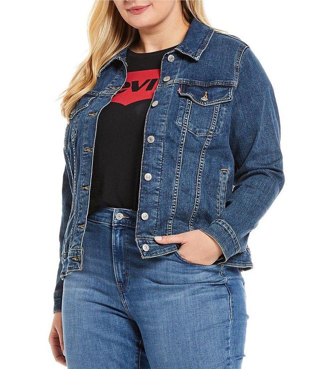 Levi's® Plus Size Point Collar Long Sleeve Original Trucker Jacket Product Image